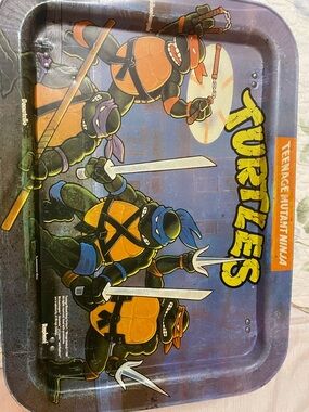 Teenage Mutant Ninja Turtles Metal Tray – Blue & Orange Action Artwork
